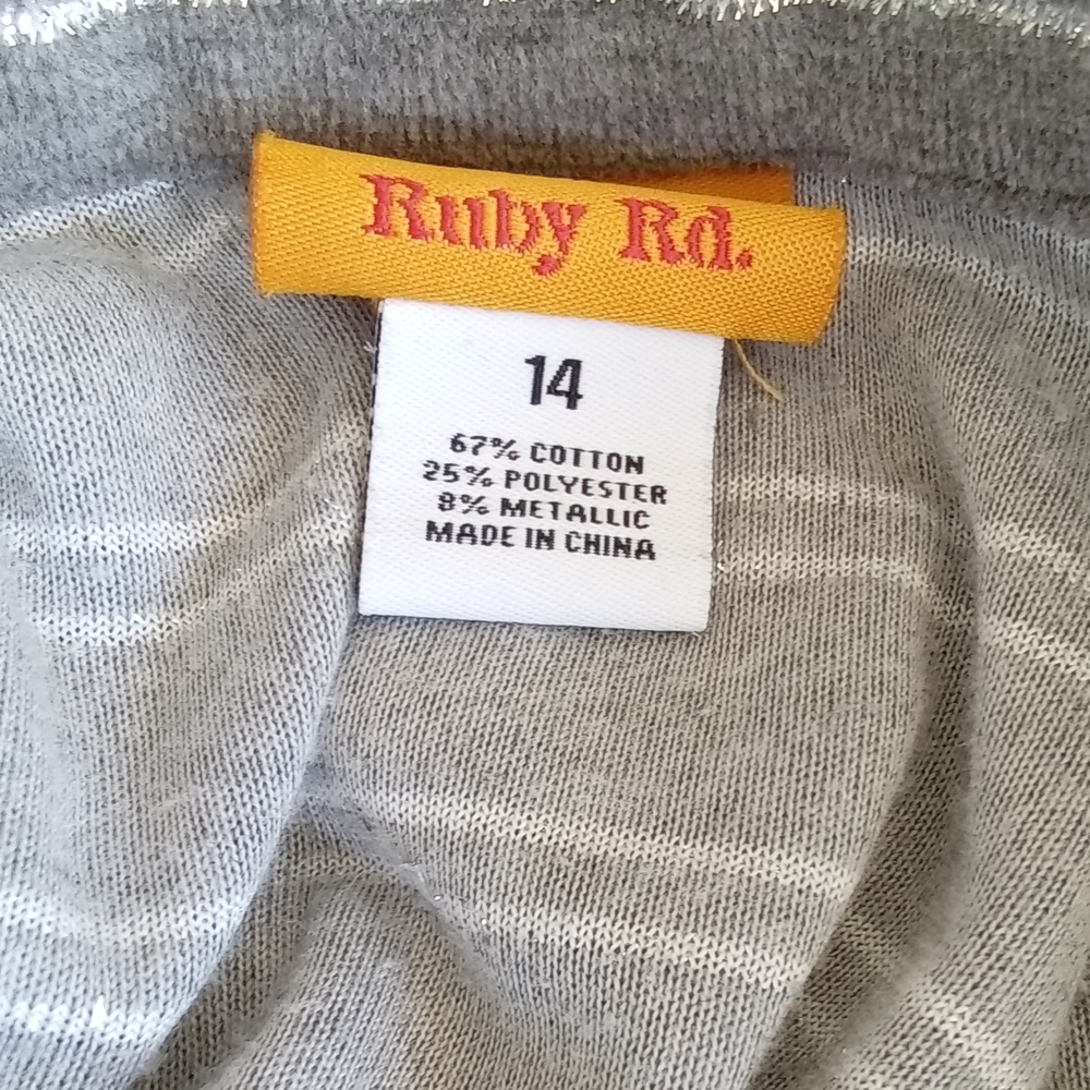 Ruby Rd. Gray Striped Zip Jacket - image 6